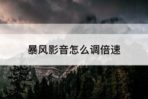 暴风影音怎么调倍速