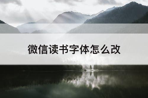微信读书字体怎么改