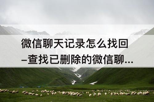 微信聊天记录怎么找回-查找已删除的微信聊天记录怎么找回