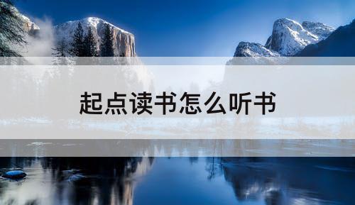 起点读书怎么听书