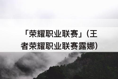 「荣耀职业联赛」(王者荣耀职业联赛露娜)