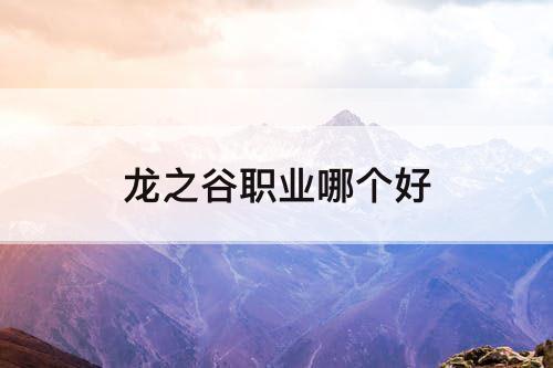 龙之谷职业哪个好