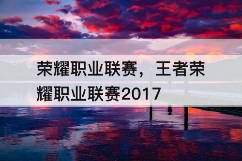 荣耀职业联赛，王者荣耀职业联赛2017
