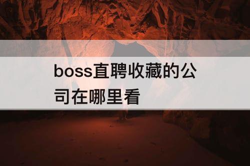 boss直聘收藏的公司在哪里看