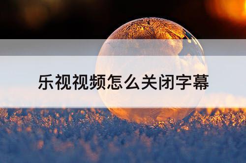 乐视视频怎么关闭字幕