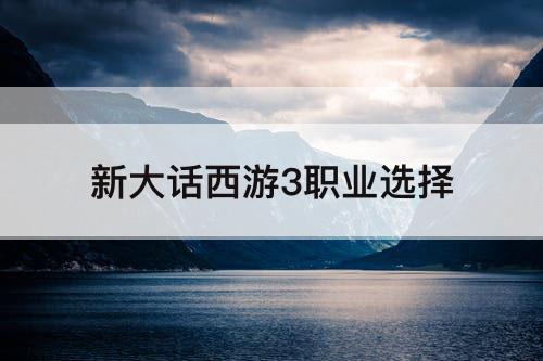新大话西游3职业选择