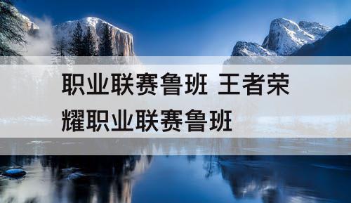 职业联赛鲁班 王者荣耀职业联赛鲁班