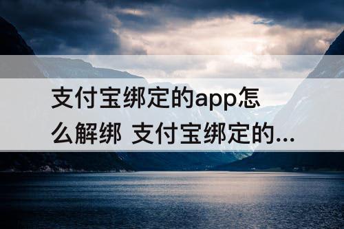 支付宝绑定的app怎么解绑 支付宝绑定的app怎么解绑手机号