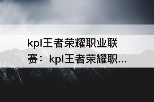 kpl王者荣耀职业联赛：kpl王者荣耀职业联赛视频回放