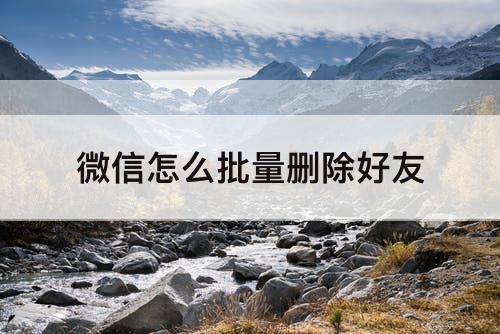 微信怎么批量删除好友