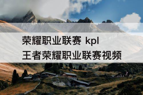 荣耀职业联赛 kpl王者荣耀职业联赛视频