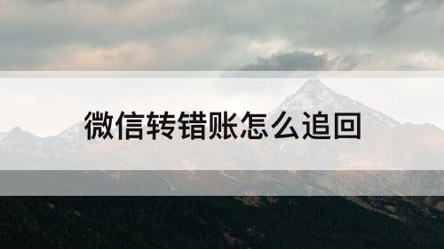 微信转错账怎么追回