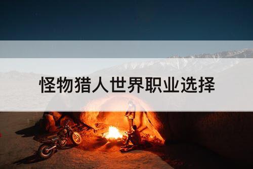 怪物猎人世界职业选择