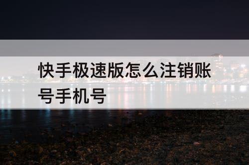 快手极速版怎么注销账号手机号