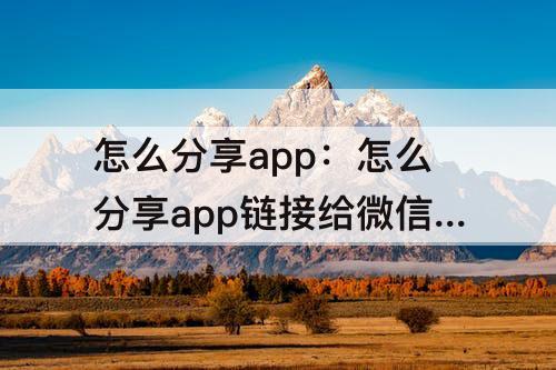 怎么分享app：怎么分享app链接给微信好友