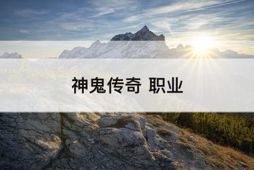 神鬼传奇 职业