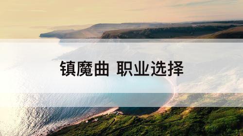 镇魔曲 职业选择