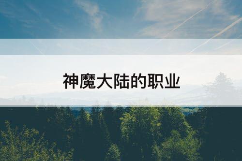 神魔大陆的职业