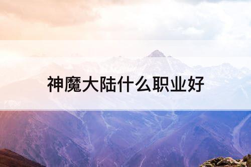 神魔大陆什么职业好