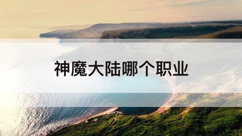 神魔大陆哪个职业