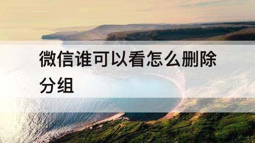 微信谁可以看怎么删除分组
