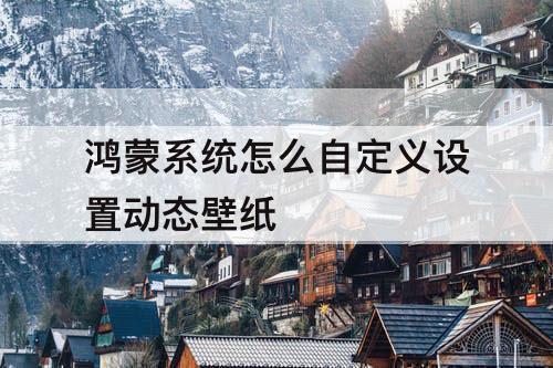 鸿蒙系统怎么自定义设置动态壁纸