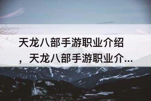 天龙八部手游职业介绍，天龙八部手游职业介绍明教