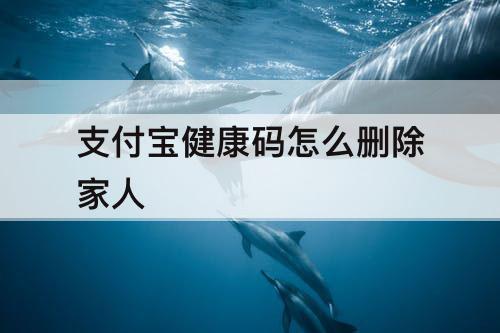 支付宝健康码怎么删除家人