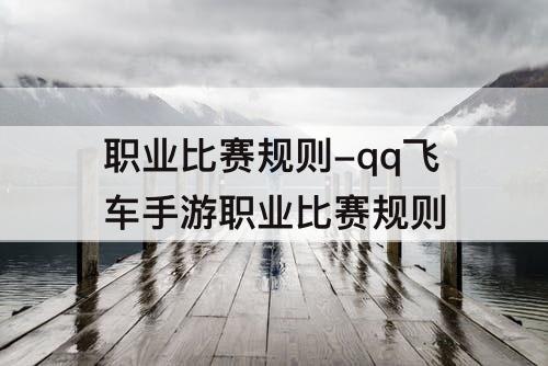 职业比赛规则-qq飞车手游职业比赛规则