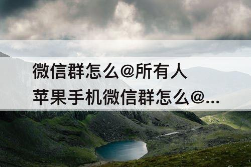 微信群怎么@所有人 苹果手机微信群怎么@所有人不是群主