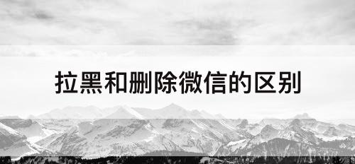 拉黑和删除微信的区别