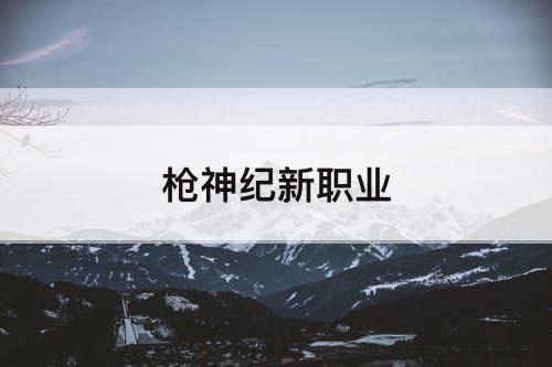 枪神纪新职业