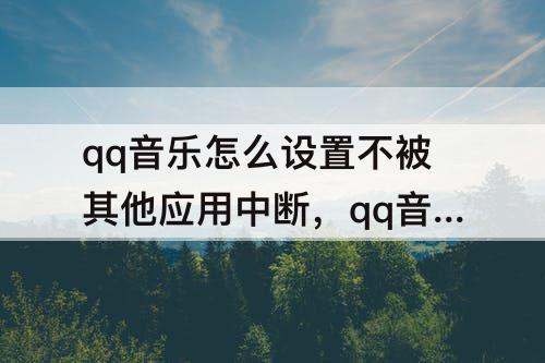 qq音乐怎么设置不被其他应用中断，qq音乐怎么设置不被其他应用中断ipad