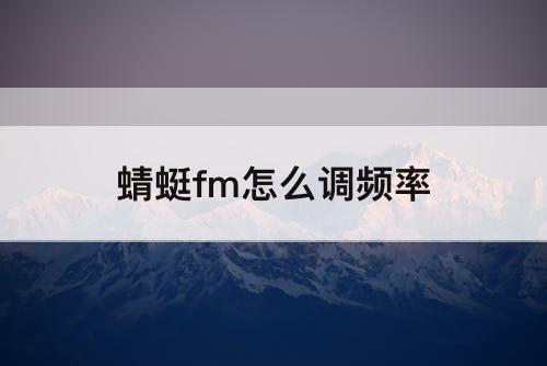 蜻蜓fm怎么调频率