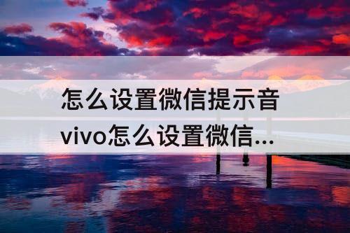 怎么设置微信提示音 vivo怎么设置微信提示音自己喜欢的