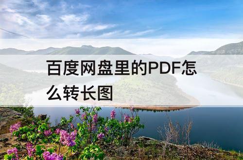 百度网盘里的PDF怎么转长图