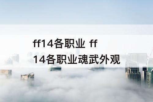 ff14各职业 ff14各职业魂武外观