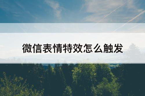 微信表情特效怎么触发