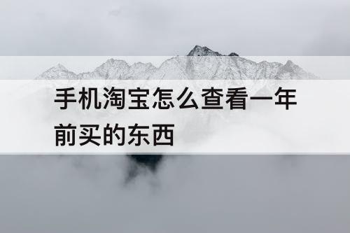 手机淘宝怎么查看一年前买的东西