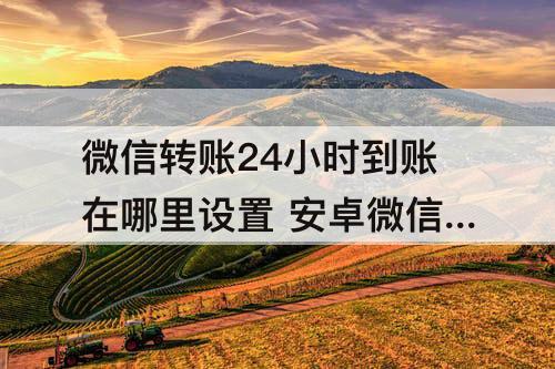 微信转账24小时到账在哪里设置 安卓微信转账24小时到账在哪里设置