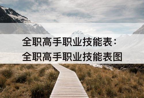 全职高手职业技能表：全职高手职业技能表图