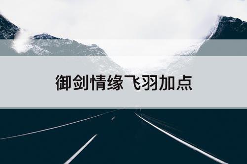 御剑情缘飞羽加点