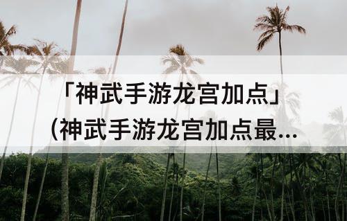 「神武手游龙宫加点」(神武手游龙宫加点最好)