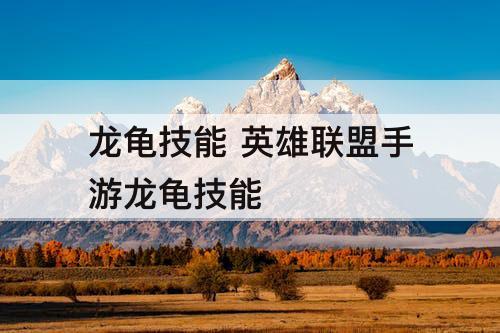 龙龟技能 英雄联盟手游龙龟技能