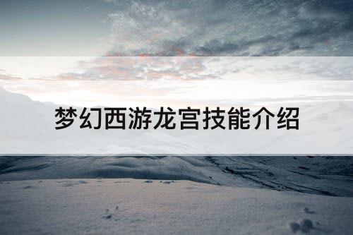 梦幻西游龙宫技能介绍