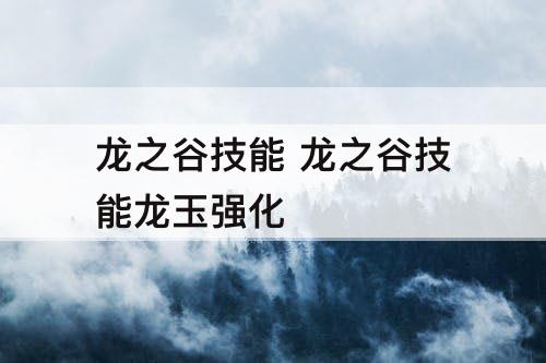 龙之谷技能 龙之谷技能龙玉强化
