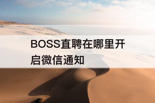 BOSS直聘在哪里开启微信通知