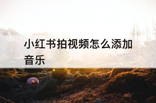 小红书拍视频怎么添加音乐