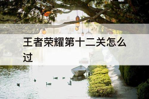 王者荣耀第十二关怎么过