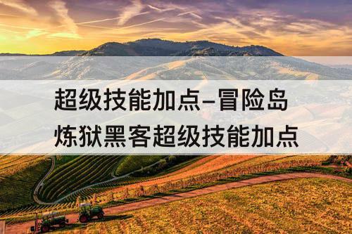超级技能加点-冒险岛炼狱黑客超级技能加点